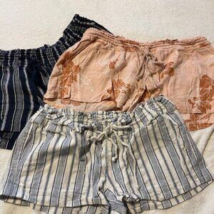 Roxy Cotton Drawstring Shorts Sz XL (Set of 3)